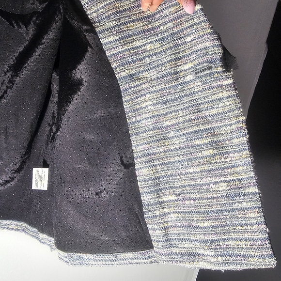 Anthropologie Coquille Jacket Tweed Woven Size 6 Blazer with funky buttons - Picture 6 of 14